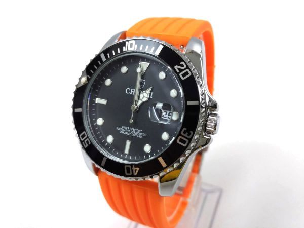 シリコンラバーストラップ 腕時計交換用ベルト オレンジ 18mm_画像6