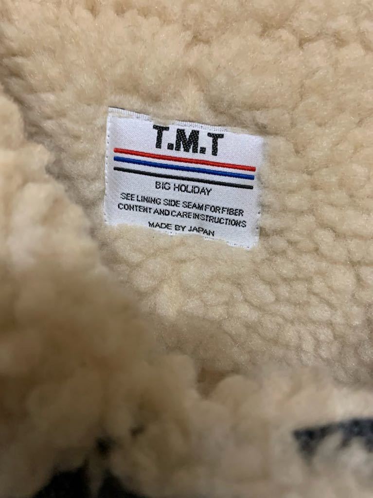 美品　TMT CHECK BOA LUNCH JACKET チェックボアジャケット ブラック系　XLサイズ_画像4