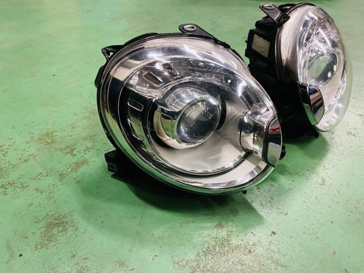 アバルト 500 純正 ヘッドライト 500 HID キセノン 左 右 点灯OK 破損無し AT 右ハンドル 検 595 695 フィアット_画像2