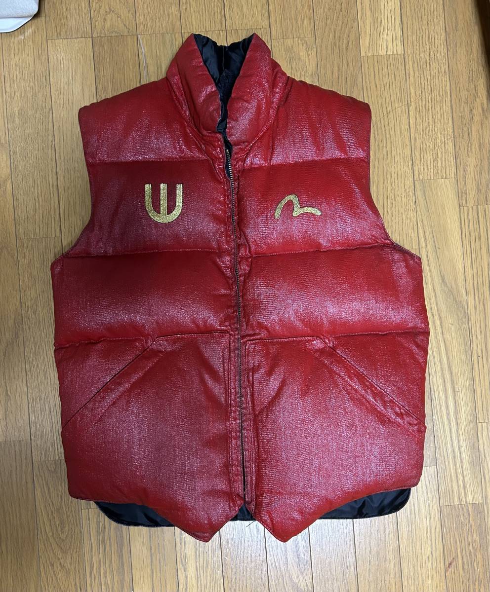  rare Evisu Denim down vest whole surface paint finishing beautiful goods evisu mountain root 36