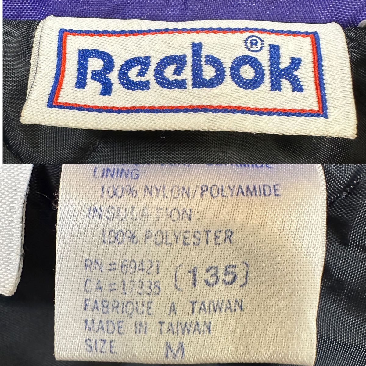 Reebokナイロンジャケット 両面刺繍 マルチカラー ナイロンジャケット個性的 リーボックナイロン 古着80s 90s