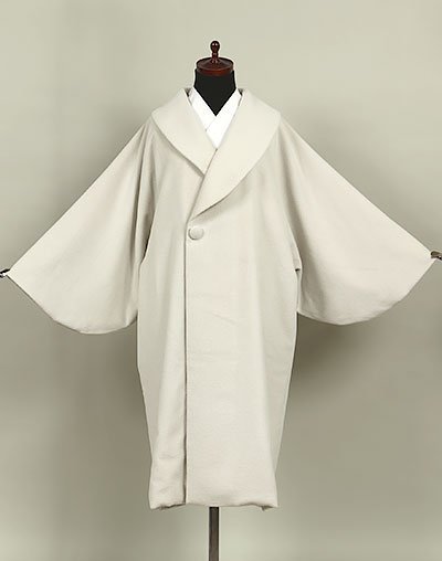 【和遊館】KOH007　アンゴラ６０％！へちま衿和装用高級ロングコート　オフホワイト色_画像1