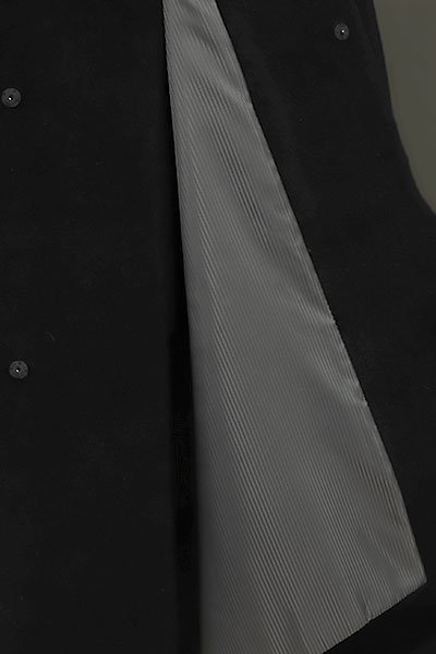 【和遊館】KOG174　アンゴラ６０％！へちま衿和装用高級ロングコート　黒色　ブラック_画像5