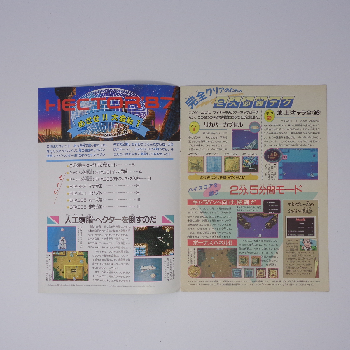 HECTOR'87 裏マニュアル マルカツファミコン 1987年8月14日号Vol.16別冊付録/12ページ/ゲーム雑誌付録[Free Shipping]