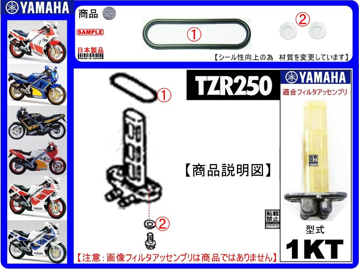 TZR250　車体打刻型式1KT　1985～1988年モデル【フィルタジョイントリング 1個】-【フィルタ取付プレートワッシャ 2個】-【新品】_画像1