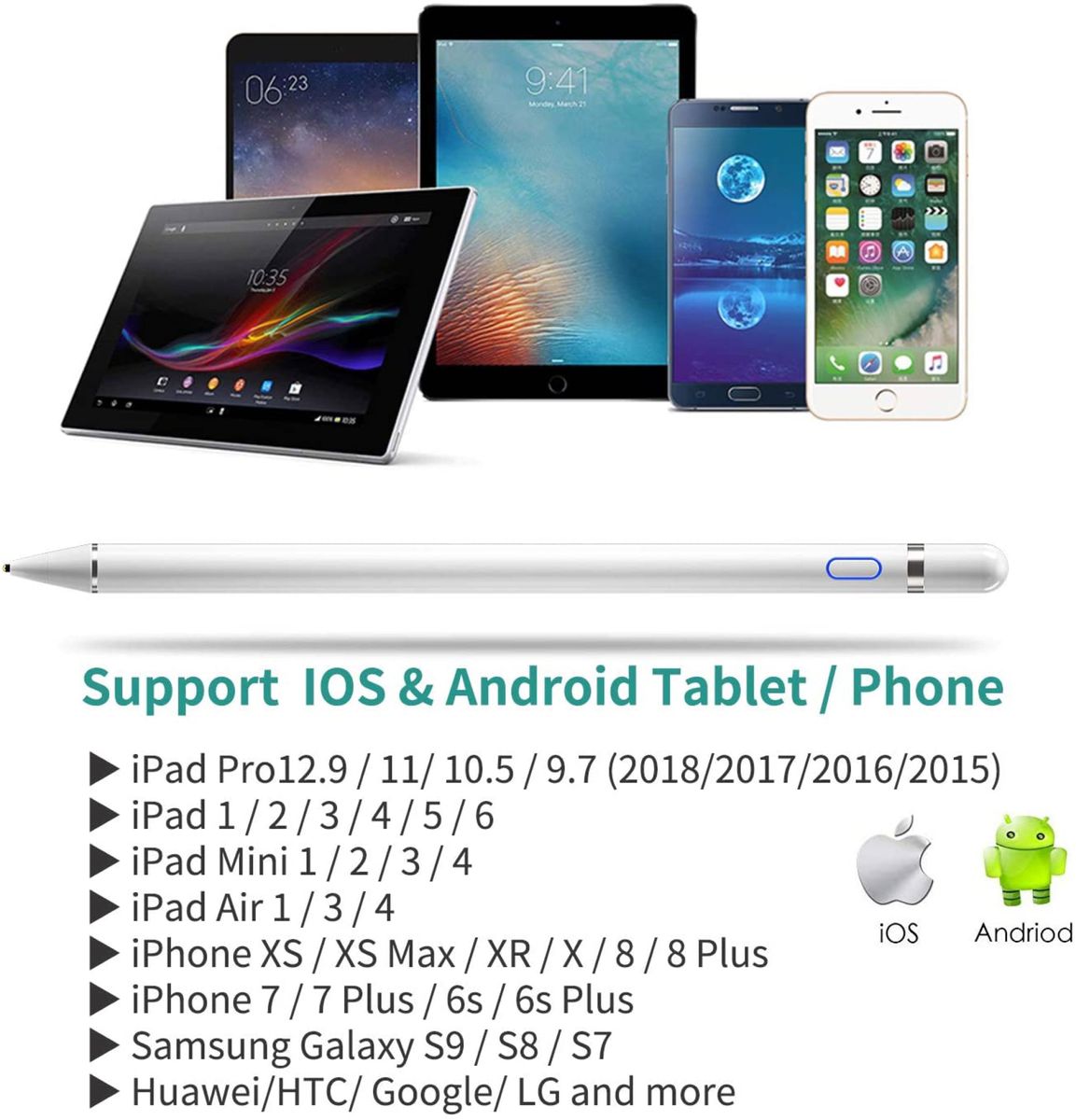 タッチペン スタイラスペン 極細 iPad/iPhone/Android スマートフォン タブレット対応 デジタルペン アイパッド