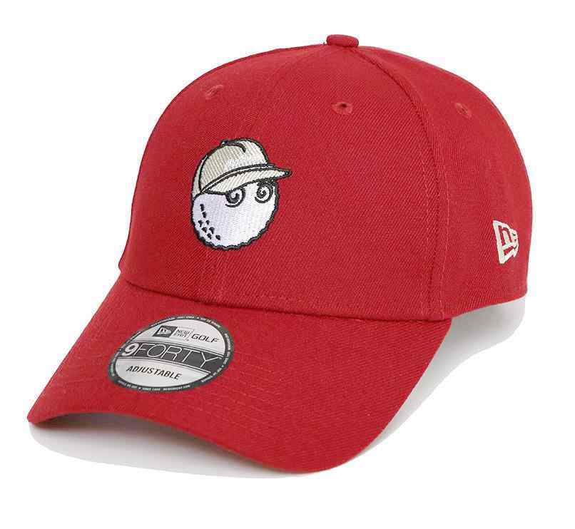 マルボンゴルフ　色：レッド　赤色　男性と女性のための調節可能なバイザー付きの野球帽　装飾的な帽子　ユニセックス_画像1