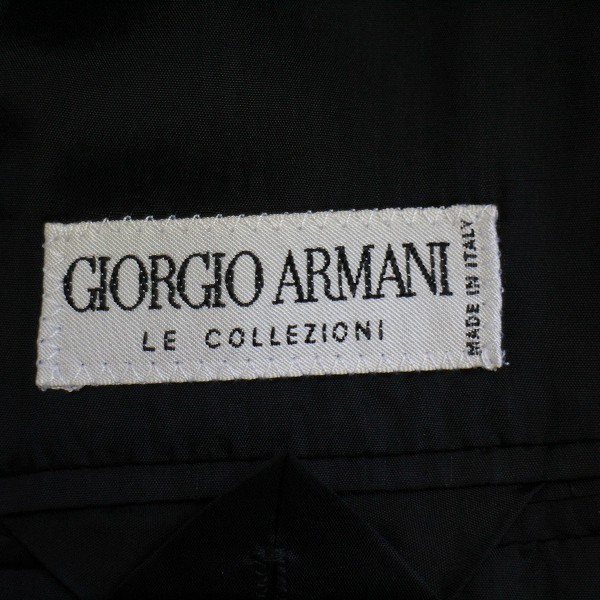 即決 GIORGIO ARMANI ジョルジオアルマーニ サイズ48 S3B シングルスーツ 黒 ストライプ セットアップ メンズ #841027_画像7