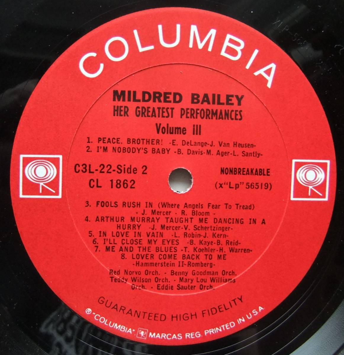 ◆ MILDRED BAILEY / Her Greatest Performances 1929-1946 (3LP) ◆ Columbia C3L 22 (2eye) ◆_画像5