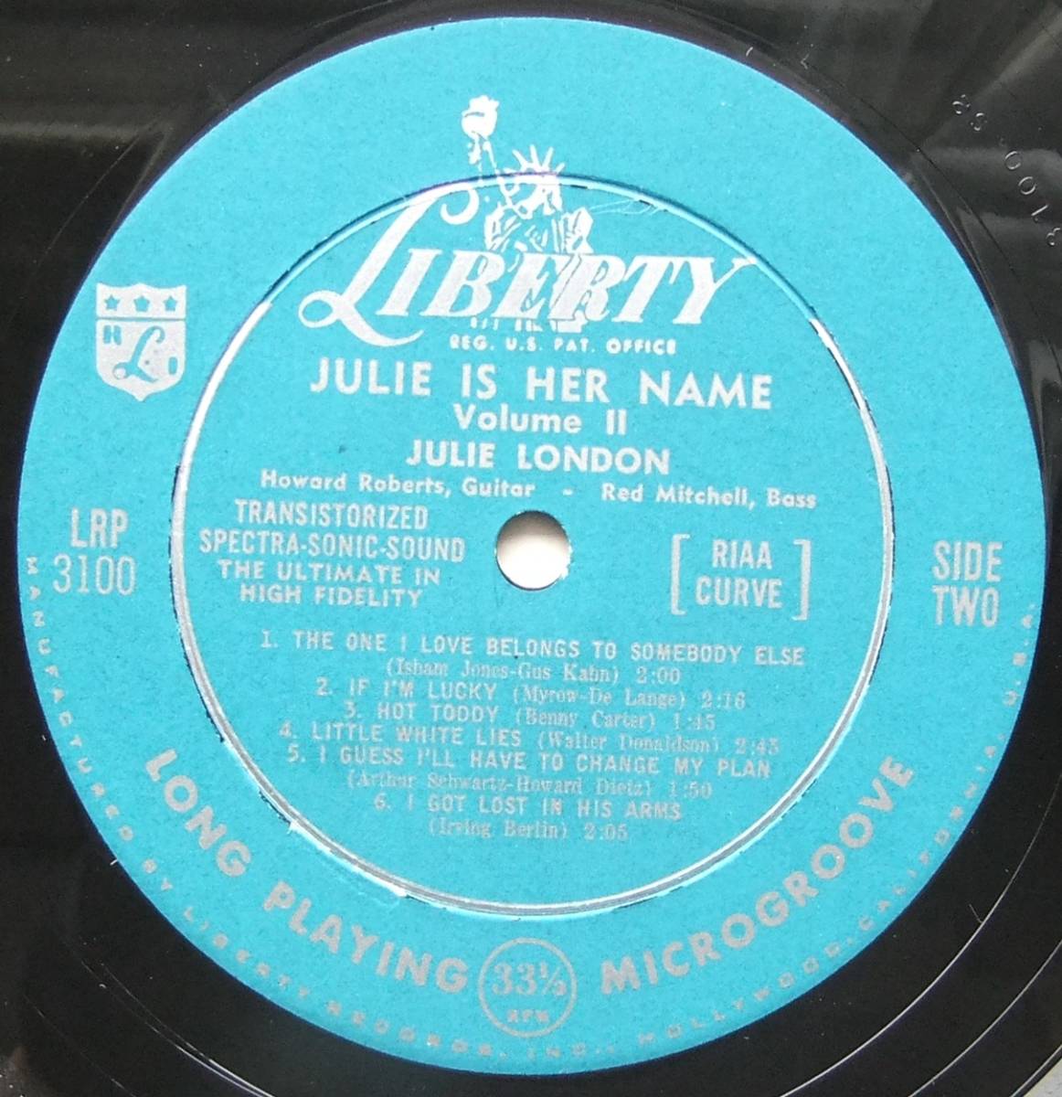 ◆ JULIE LONDON / Julie Is Her Name Vol. II ◆ Liberty LRP 3100 (turquoise:dg) ◆ V_画像4