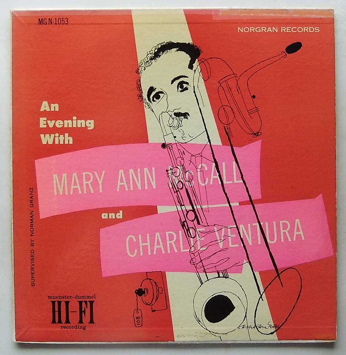 ◆ An Evening with MARY ANN McCALL and CHARLIE VENTURA ◆ Norgran MG N-1053 (yellow:dg) ◆_画像1