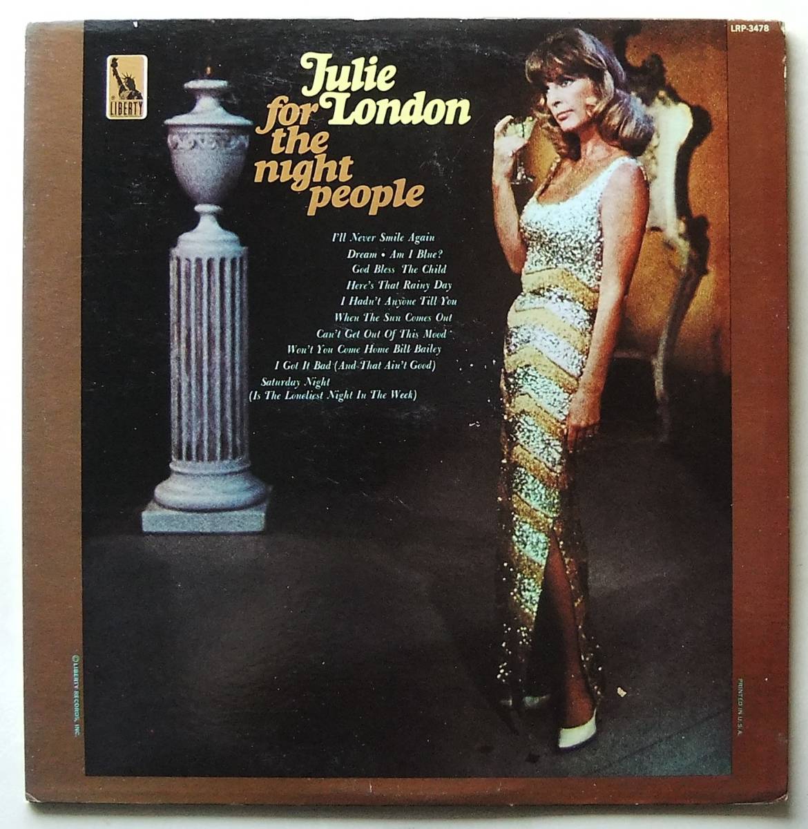 ◆ JULIE LONDON / For The Night People ◆ Liberty LRP 3478 (promo:color) ◆_画像1