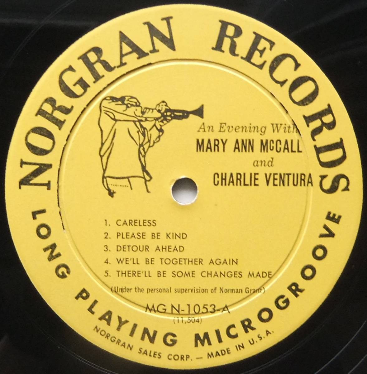 ◆ An Evening with MARY ANN McCALL and CHARLIE VENTURA ◆ Norgran MG N-1053 (yellow:dg) ◆_画像3