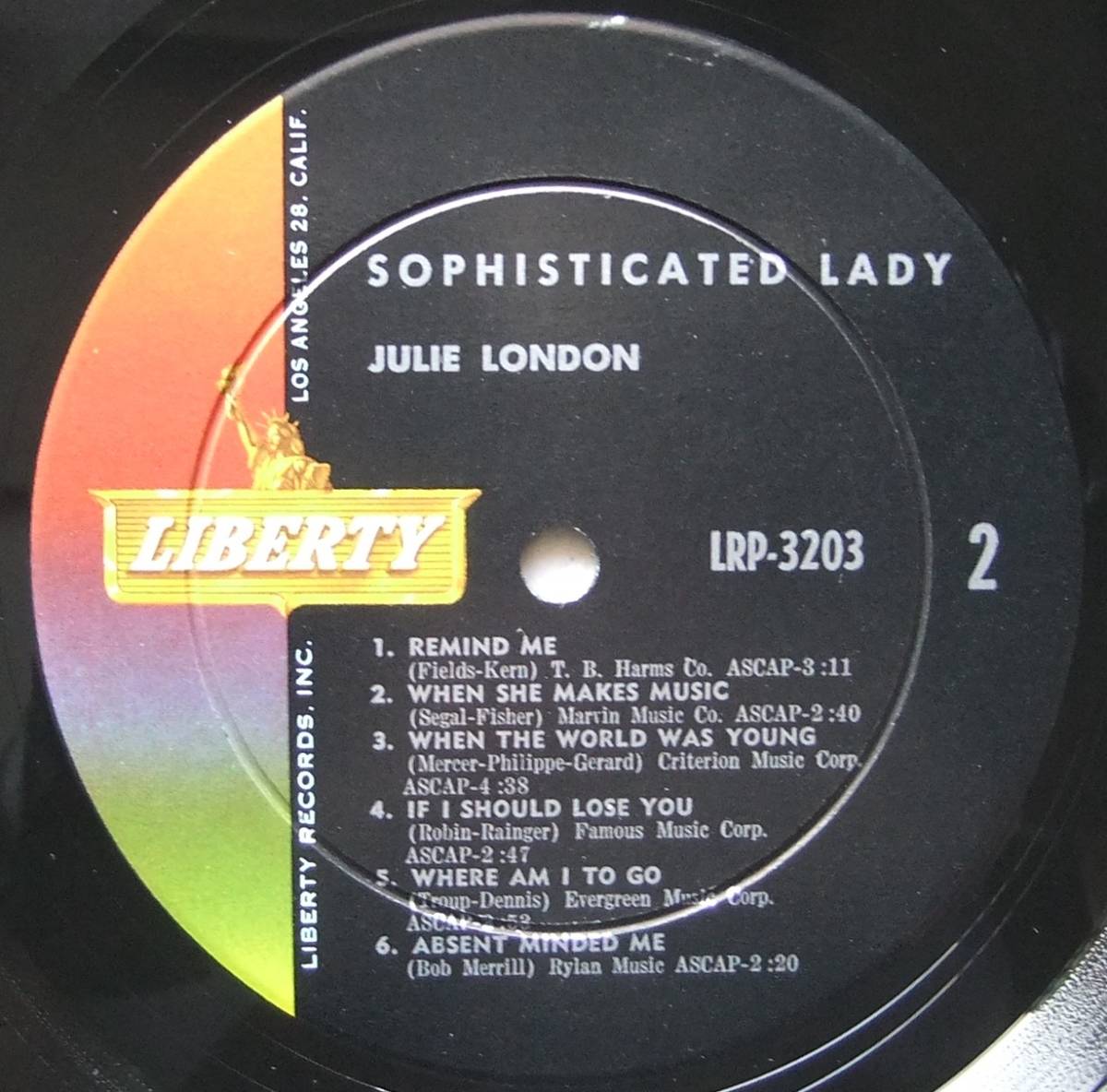 ◆ JULIE LONDON / Sophisticated Lady ◆ Liberty LRP 3203 (color:dg) ◆_画像4