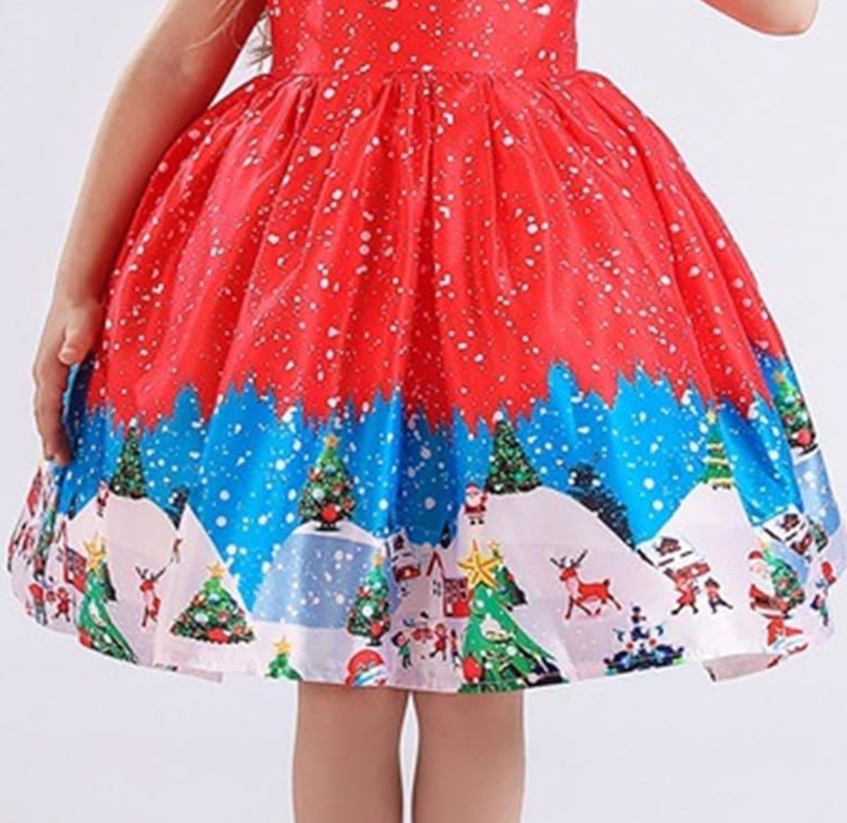 クリスマス　コスプレ　ドレス　キッズ　サンタクロース　女の子　120 パーティ　トナカイ　サンタ　ガール　クリスマスツリー
