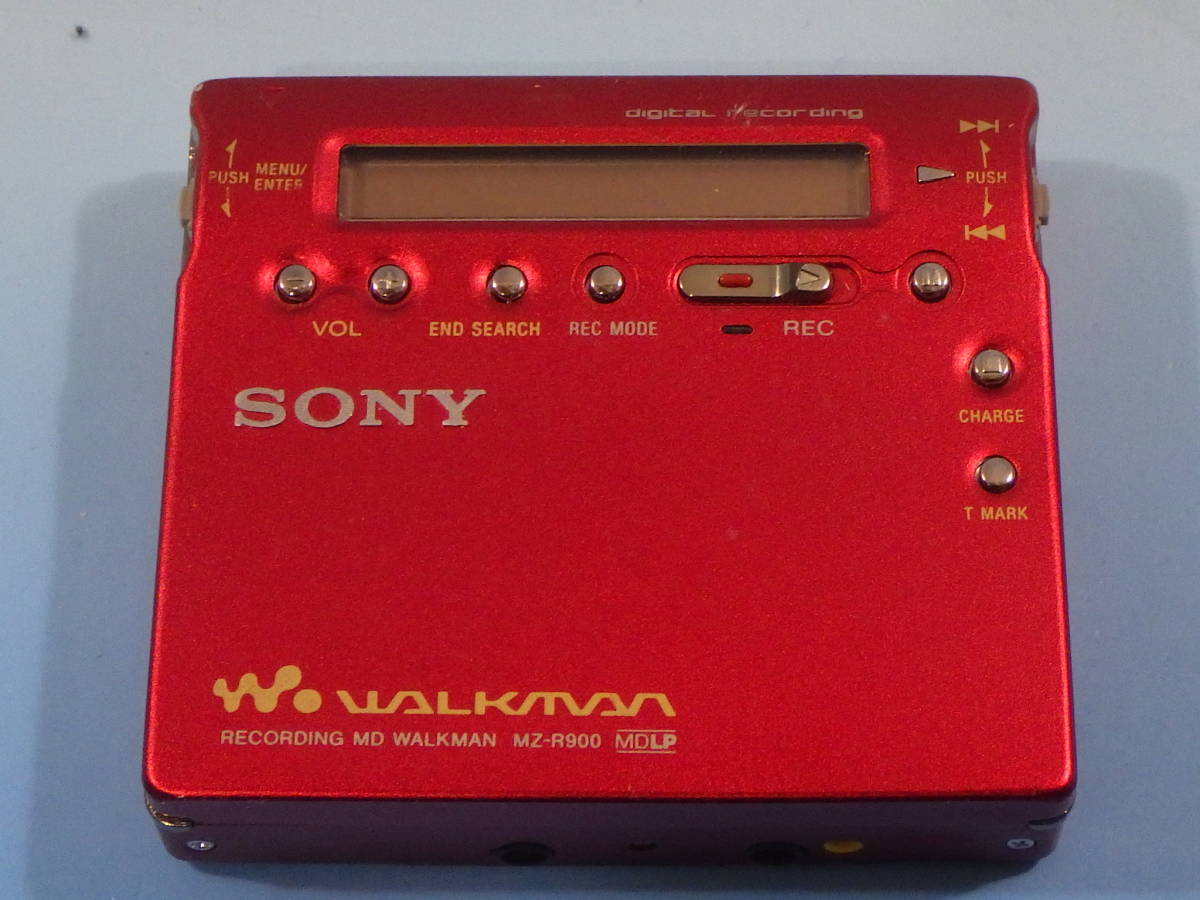 MZ-R900 MD WALKMAN ソニー MDウォークマン レッド 動作品 MZ-R900 MDウォークマン本体のみ 赤 レッド MDプレーヤー SONY