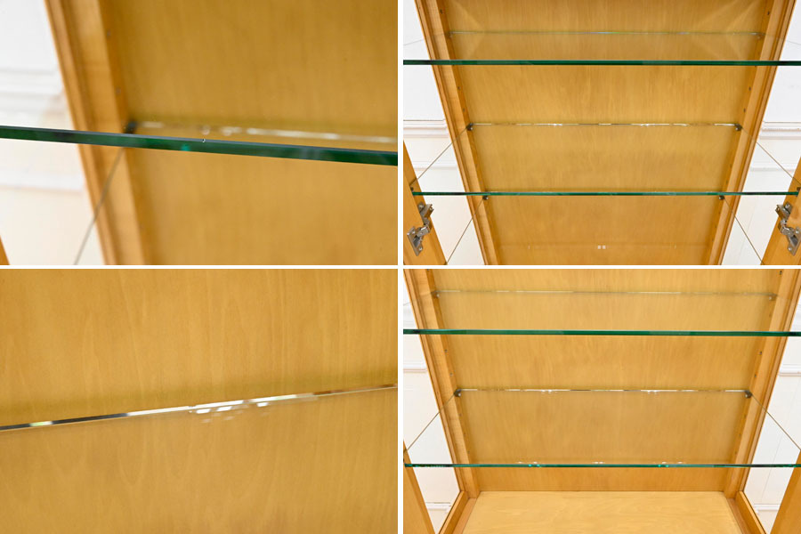 HL16 日本製 作り良い 引出アリ組 スリムタイプ 飾り棚 ガラスキャビネット キュリオケース コレクションケース 引出付 照明完備の画像4