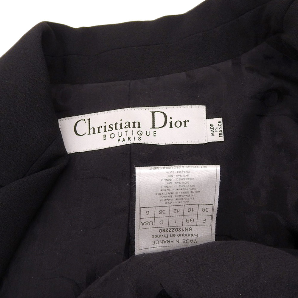 CHRISTIAN DIOR by John Galliano ガリアーノ期 2006 ジャケット アウター レディース ブラック 42 裏地トロッター アーカイブの画像7