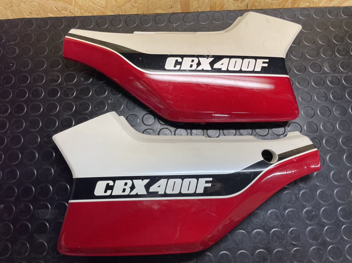 国内物 CBX400F 1型赤白純正サイドカバーセット 当時物 爪折れ無　CBX550F NC07 MA6 CBR400F CB400F CB750F Z400FX Z1 Z2 BEET キジマ _画像1