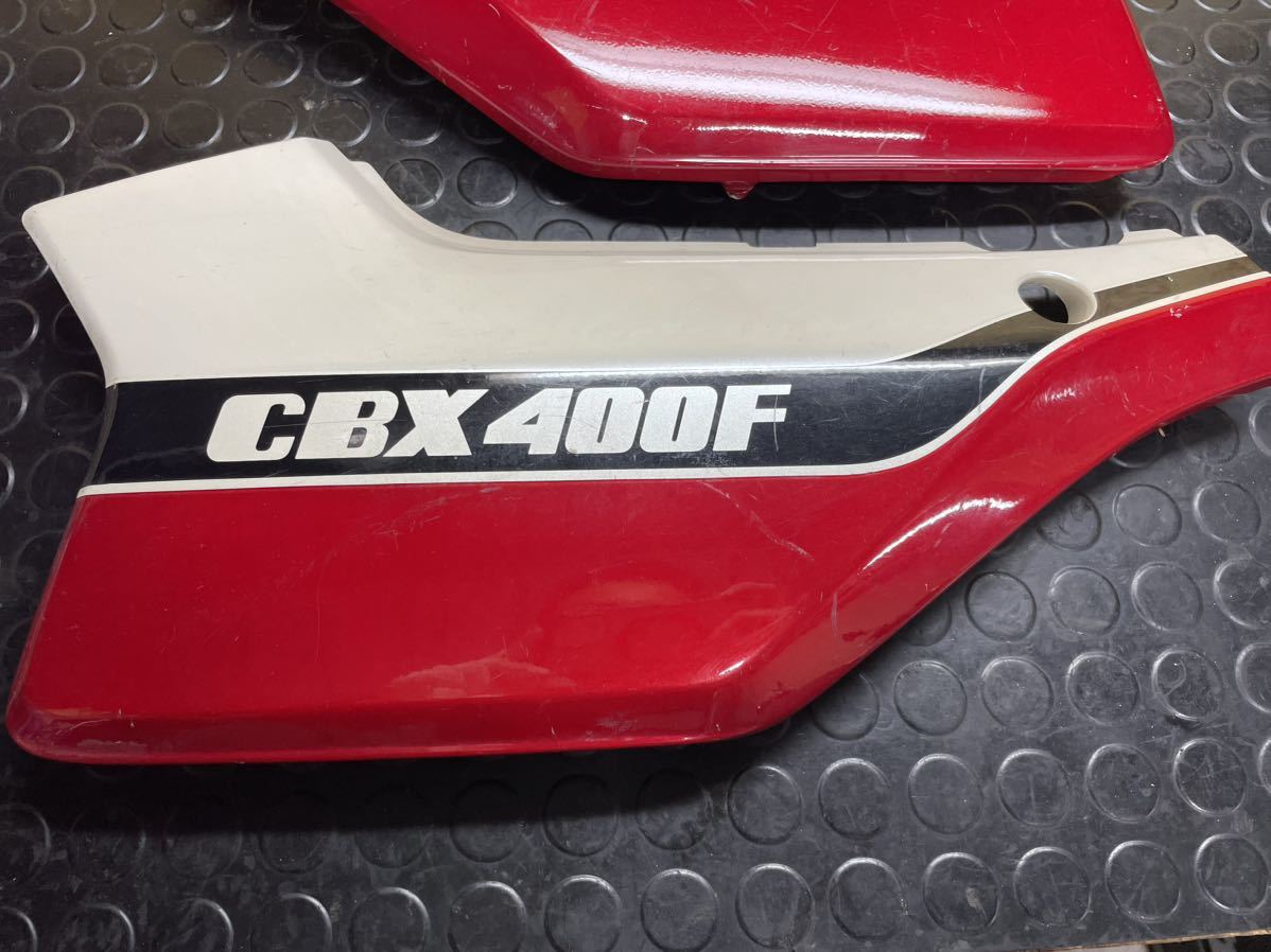 国内物 CBX400F 1型赤白純正サイドカバーセット 当時物 爪折れ無　CBX550F NC07 MA6 CBR400F CB400F CB750F Z400FX Z1 Z2 BEET キジマ _画像3