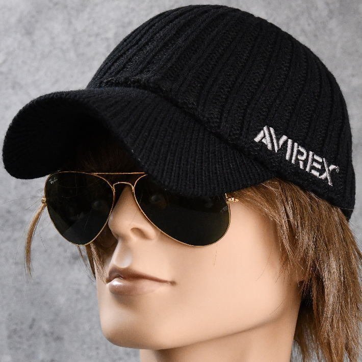 AVIREX アビレックス キャップ ニット帽 帽子 大きい 大きめ メンズ アヴィレックス 14986700-80 ブラック_画像4