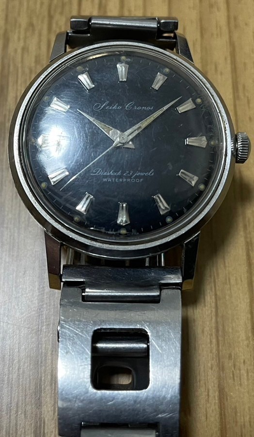 【1円スタート】SEIKO Cronos J13028 セイコー クロノス 23石 タツノオトシゴ ブラックミラー文字盤 黒文字盤_画像10