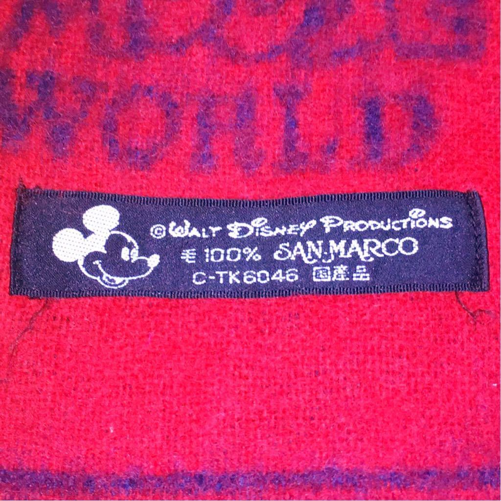 Walt Disney Productions ウォルト・ディズニー Mickey Mouse ミッキー・マウス 毛100% SAN MARCO C-TK6046 国産品 マフラー 定価3,800円