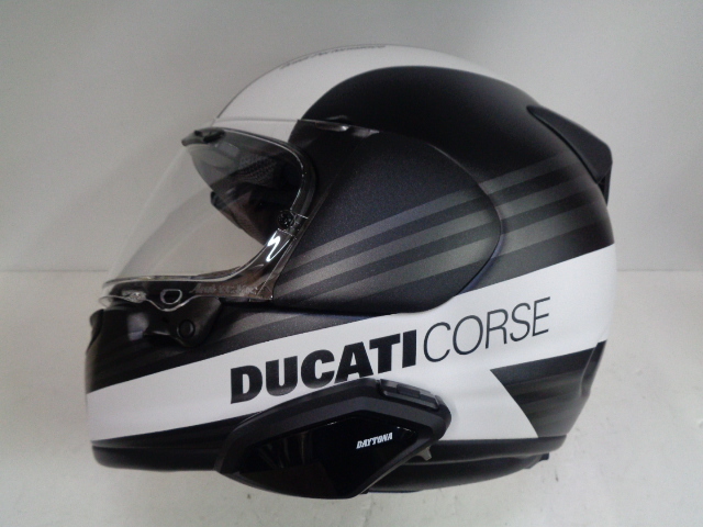 Lサイズ★Arai×Ducati VECTOR-X フルフェイスヘルメット Corse SBK 3 ホワイト/ブラック DT-01 インカム付★2021年製造_画像2