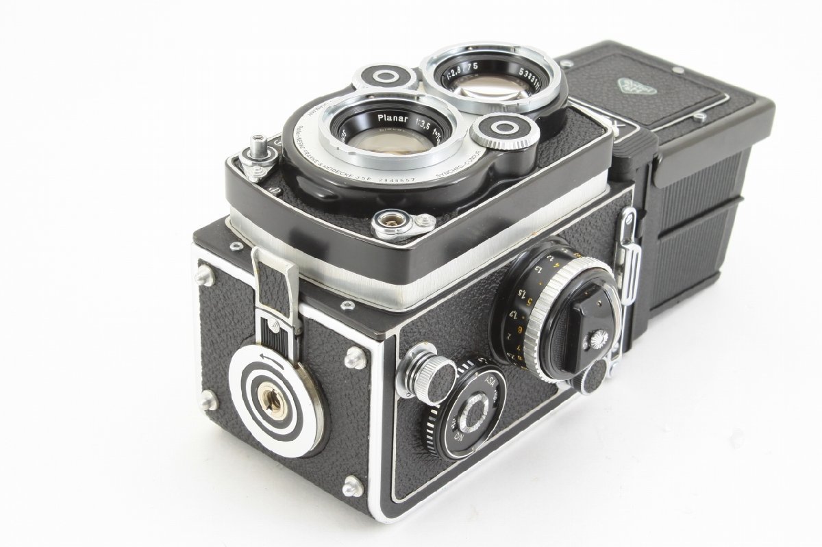 ◆難あり◆ローライフレックス ROLLEIFLEX 3.5F Planar White Face ホワイトフェイス ディフューザー付 + メタルフード, フィルター2種_画像4