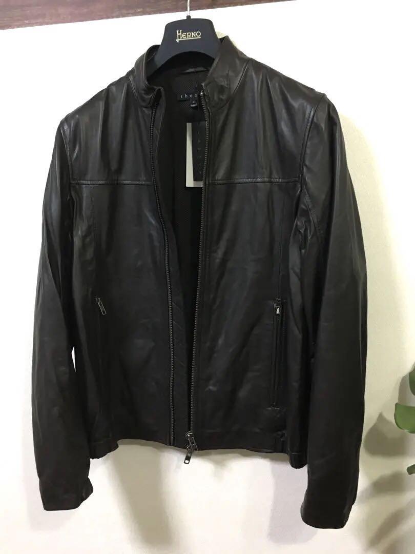 [ theory ]12 ten thousand Ram leather jacket 40 DB dense brown 