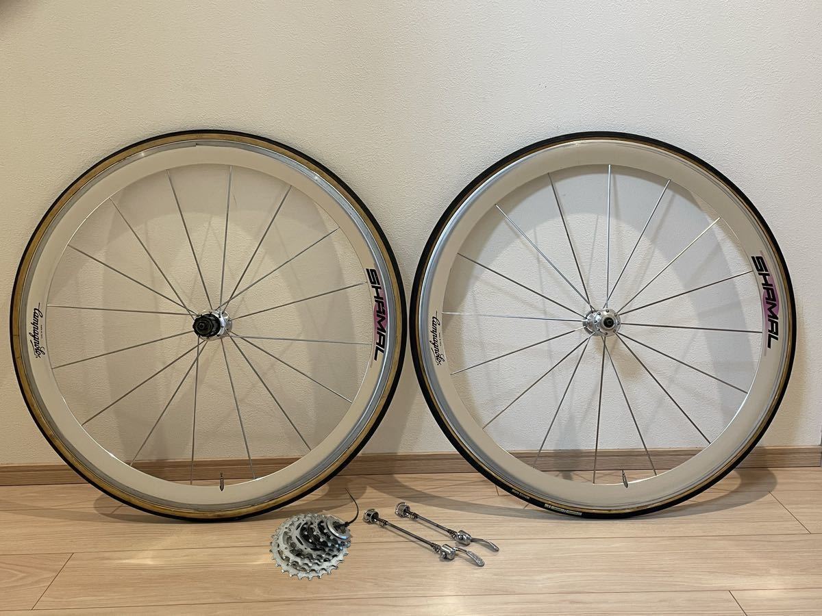 高価値】 Shamal Campagnolo 8s クイック、スプロケ付 / チューブラ 高価値】 Shamal Campagnolo 8s クイック、スプロケ付 / チューブラ