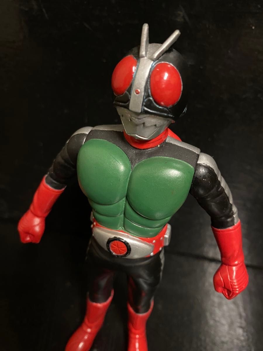 ソフビ 当時物 仮面ライダー 旧バンダイ ブーツ 付き おたふく顔 ベルトオマケ 仮面ライダー2号 ソフビ 当時物 黒ヘルメット バンダイ レア 美