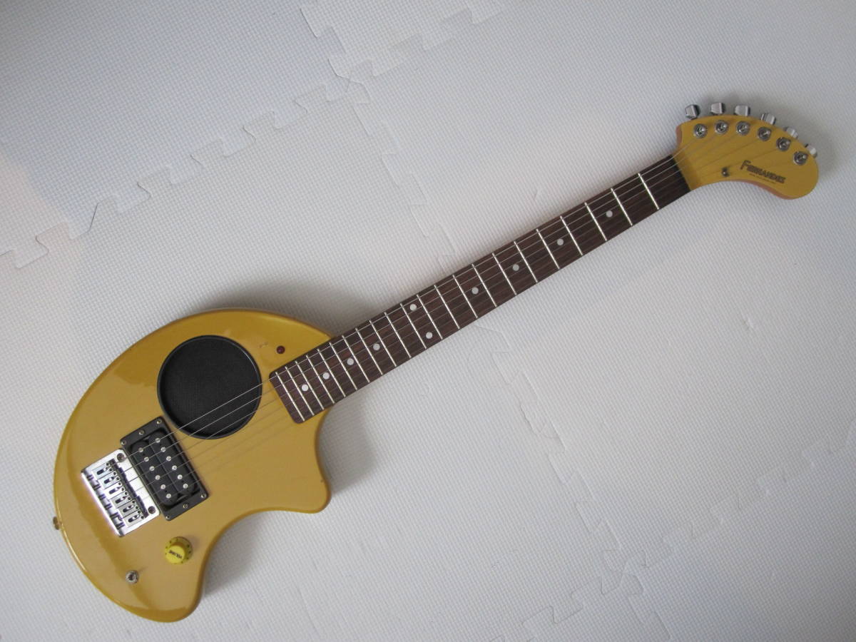 FERNANDES ZO-3☆イエロー☆調整・メンテ済み☆初期型モデル☆動作品☆アンプ内蔵スピーカー付きギター_画像1