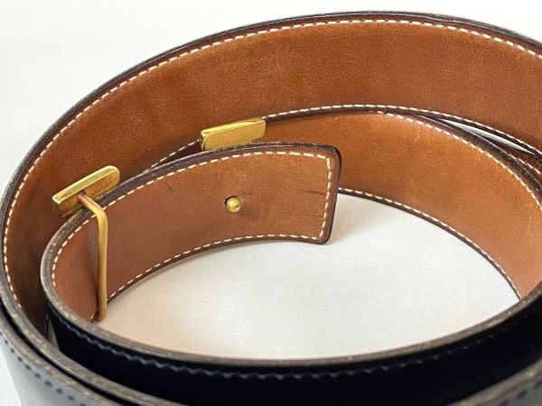 L332-K41-1006 HERMES/エルメス ファッション ベルト ブラウン/茶色 (最短)88-(最長)95cm②_画像8