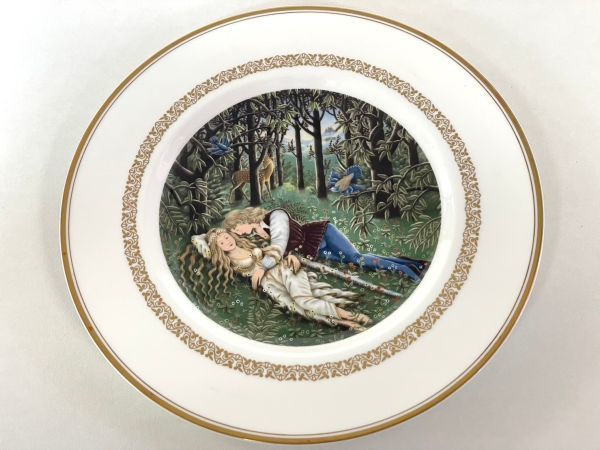 L302-K32-3237 Royal Worcester ロイヤルウースター 食器 皿/プレート 飾り皿 The King Arthur Plates 4枚セット 約23.5×2cm ②_画像5