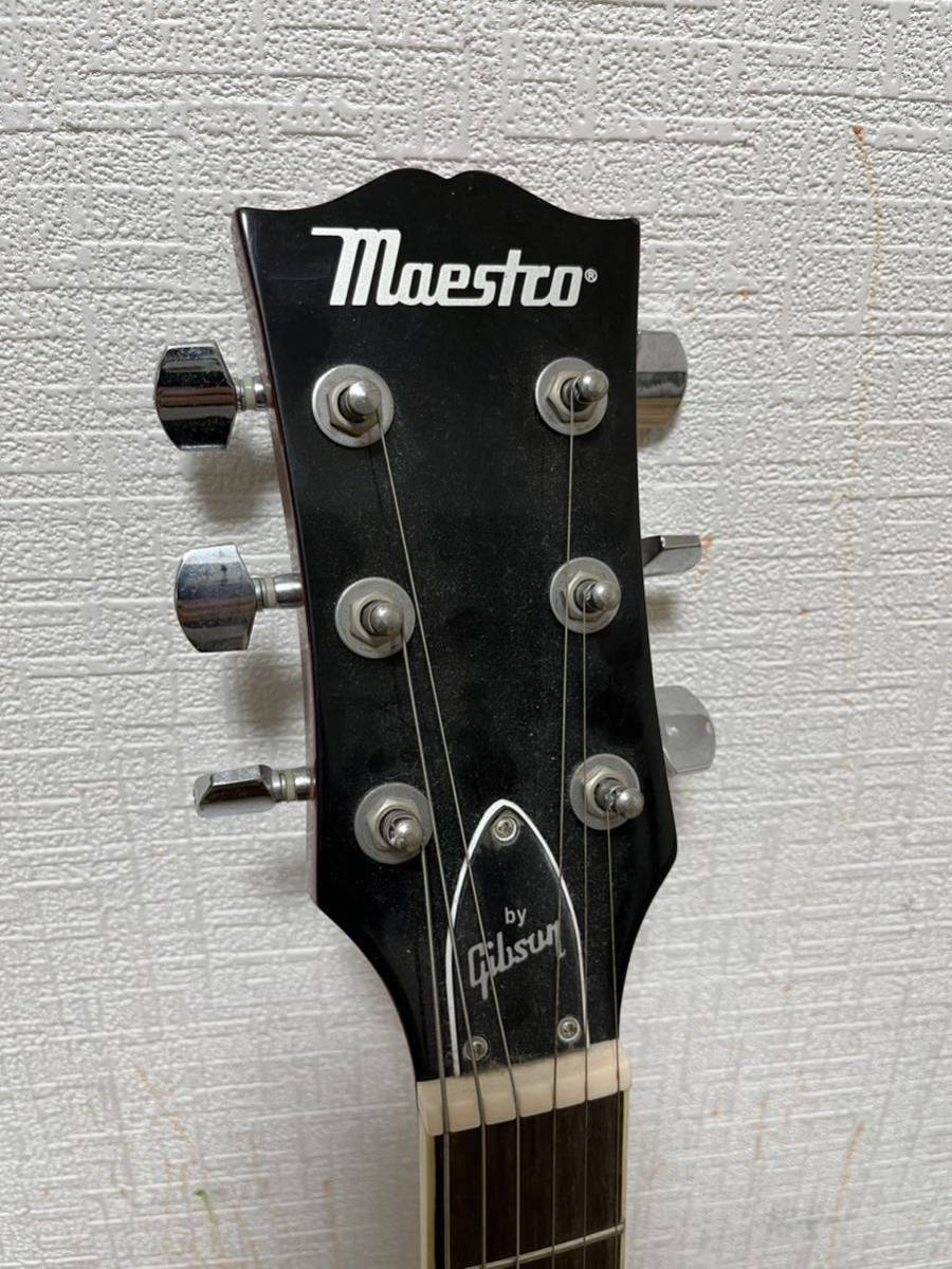 1円～ Maestro by Gibson　ギブソン　マエストロ エレキギター SG　チェリー・レッド　エレキギター 現状品_画像3