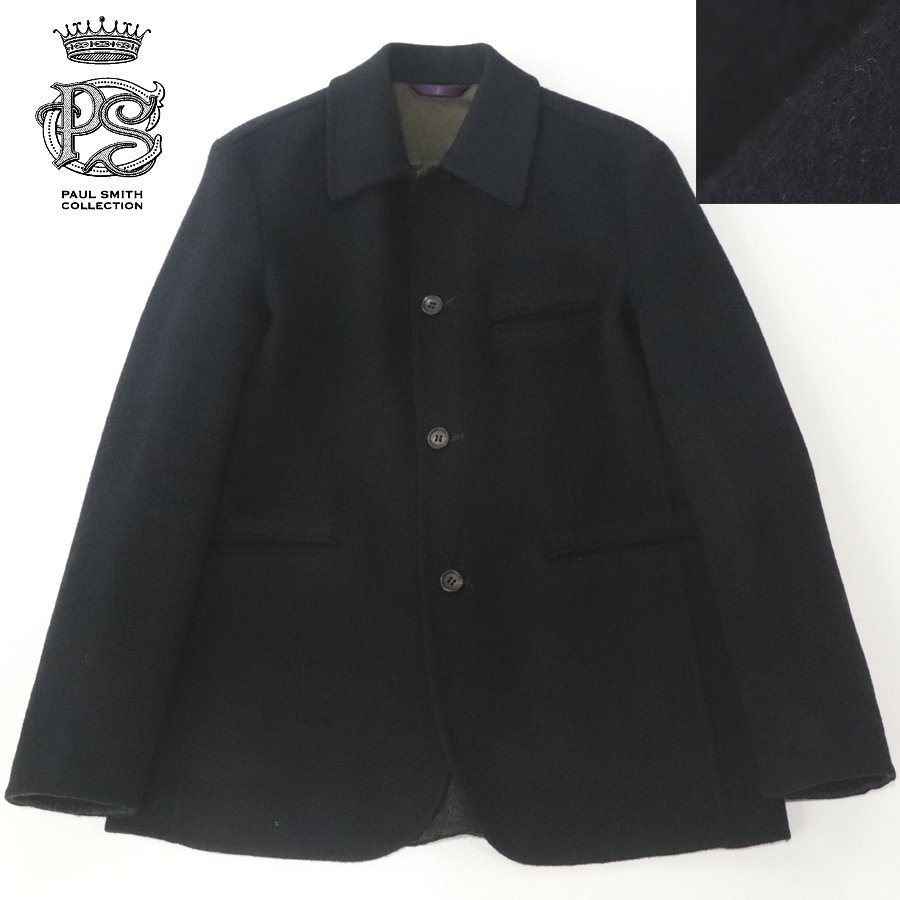 相場価格￥66,000- 美品 日本製 Paul Smith COLLECTION ポールスミスコレクション 454318 フラノウール ジャケット 黒 ブラック M_画像1