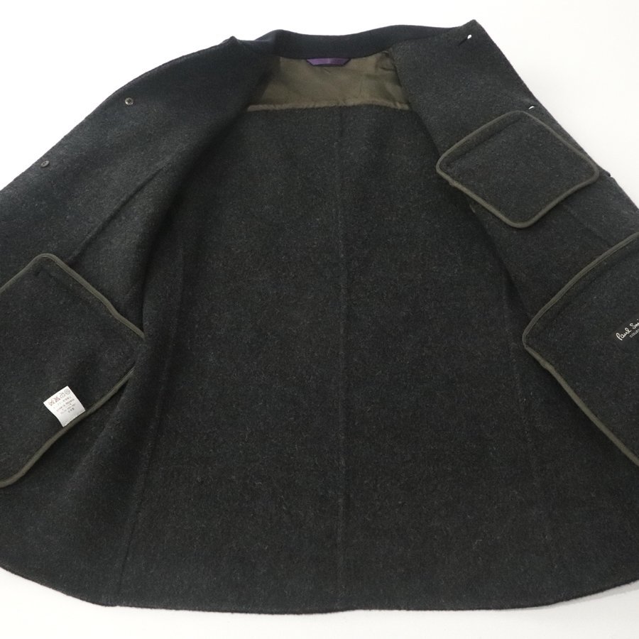 相場価格￥66,000- 美品 日本製 Paul Smith COLLECTION ポールスミスコレクション 454318 フラノウール ジャケット 黒 ブラック M_画像3