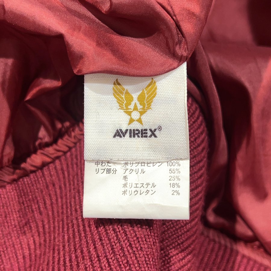 相場価格￥27,280- 極美品 上野商会 AVIREX アヴィレックス 6152169 USAF バックロゴ 中綿入り パディング フライトジャケット レッド XXL_画像7