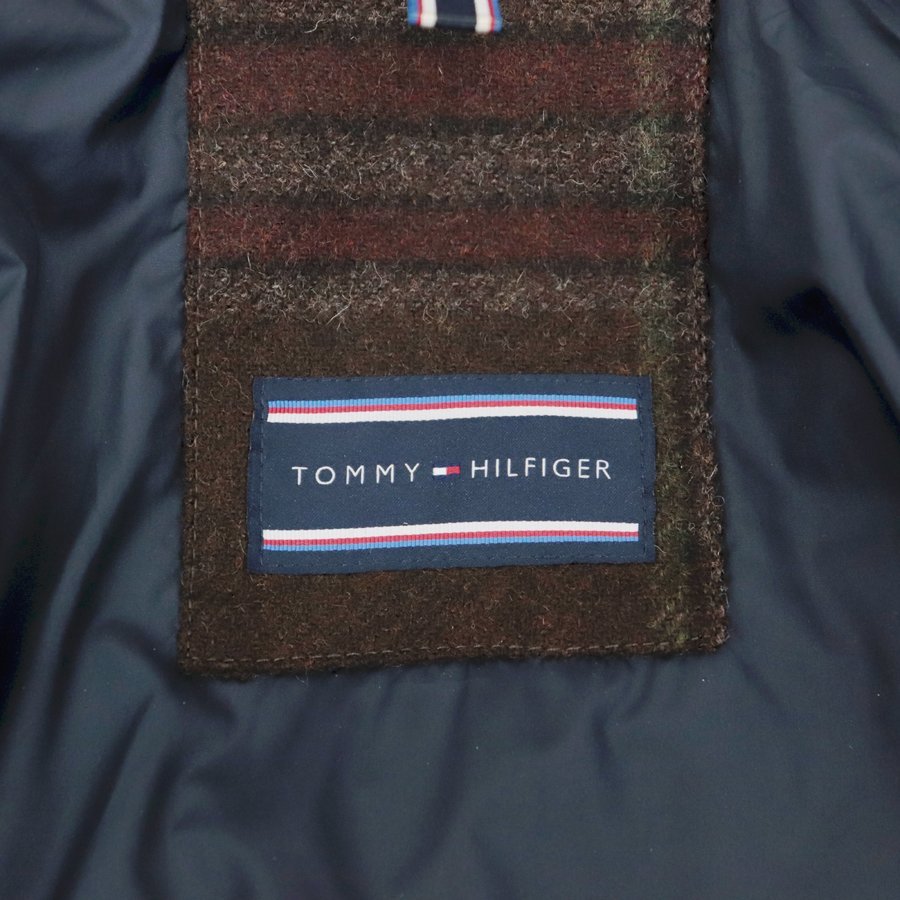 相場価格￥58,500- 美品 イタリア製 TOMMY HILFIGER トミーヒルフィガー MOON社 ツイードｘナイロン ダウンジャケット チェック M_画像7