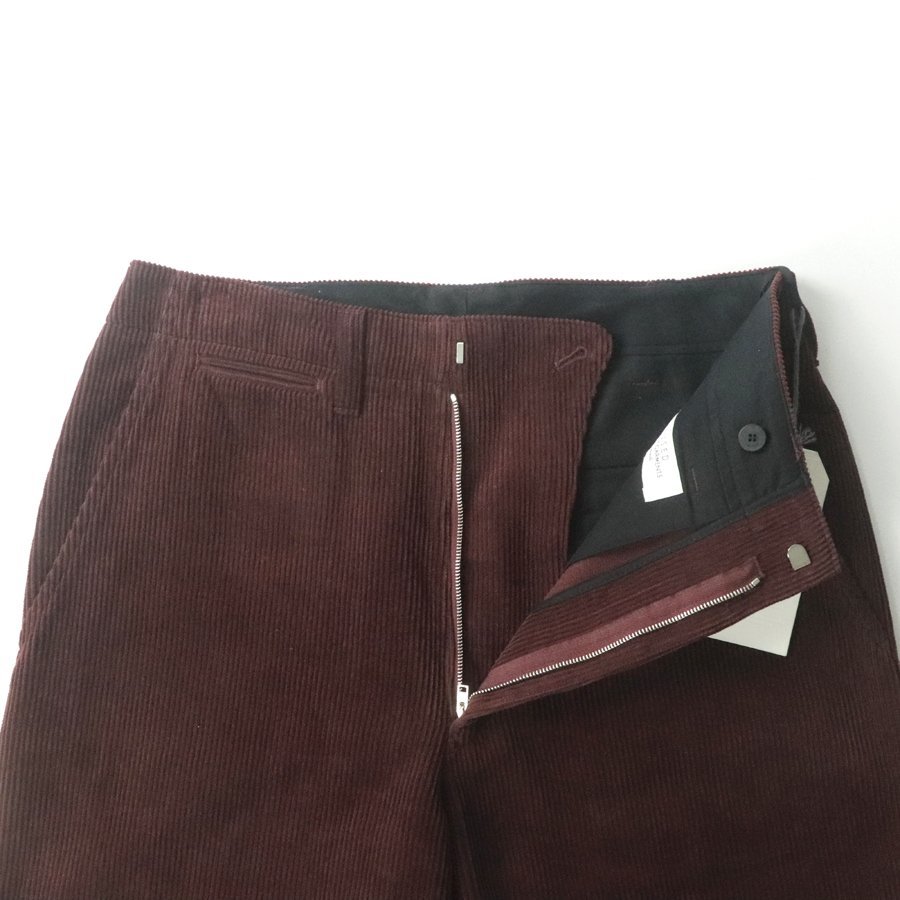 新品タグ付き 日本製 UNUSED アンユーズド UW0706 Corduroy pants コーデュロイワイドパンツ ボルドー 2 JP:M 【定価￥29,000-】_画像2