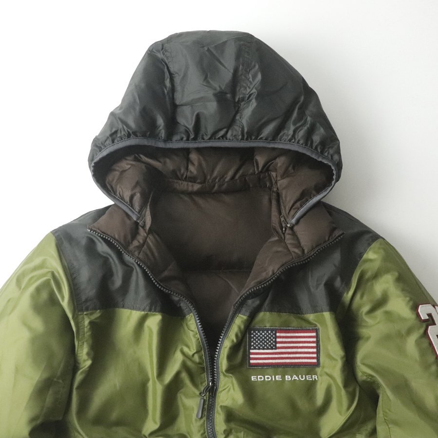 極美品 EDDIE BAUER エディーバウアー EB650フィル リバーシブル ダウンジャケット 2WAY XS JP:S パーカ【相場価格￥31,900-】_画像2