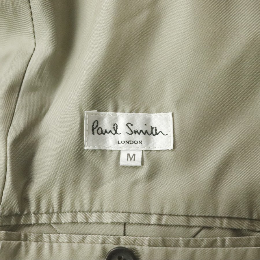 美品 PAUL SMITH ポールスミス ウール100％ メルトンウール 3つボタン チェスターコート オリーブ M【参考価格￥59,400-】_画像5