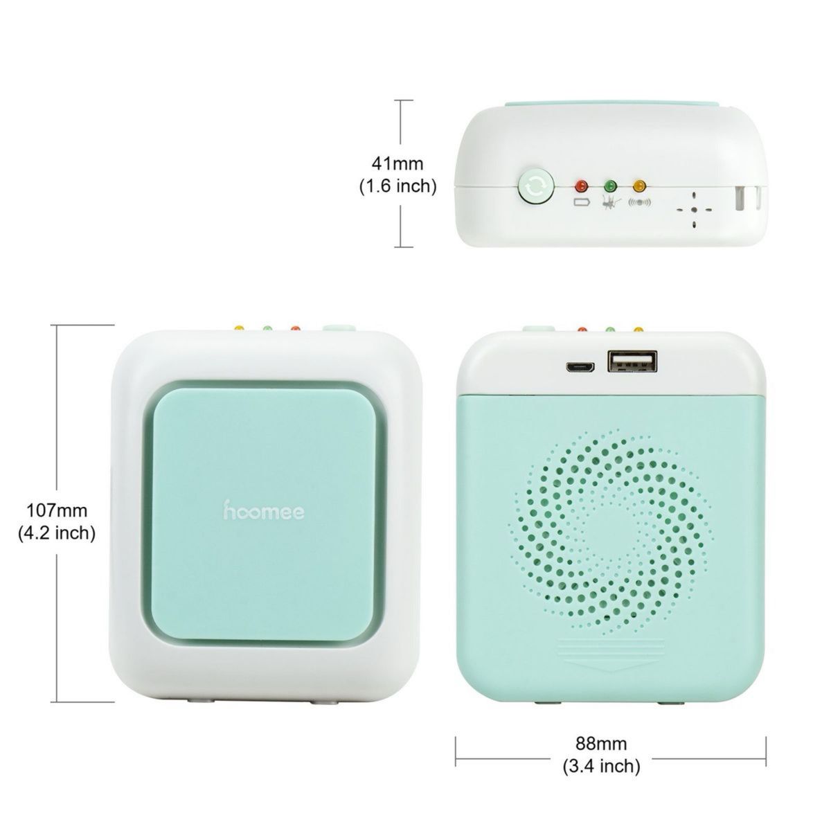 超音波式ポータブル虫よけ 蚊撃退器 USB充電ポート付き電動虫よけ