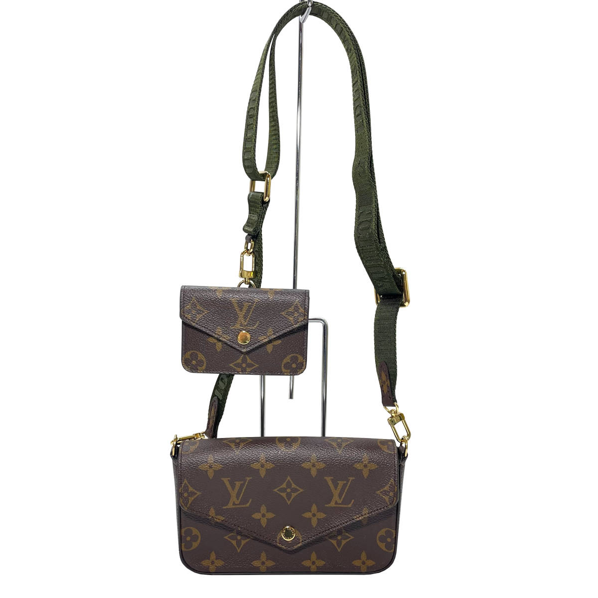 ヴィトン モノグラム ミュルティ ポシェットフェリシー M80091 ショルダーバッグ ショルダーウォレット LOUIS VUITTON グリーン_画像1