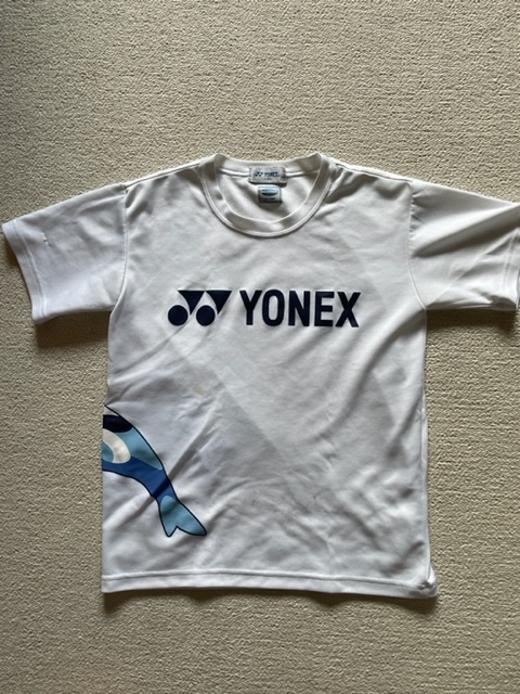 *USED* Yonex теннис бадминтон дельфин автомобиль chi короткий рукав футболка скорость . белый 140. Kids 