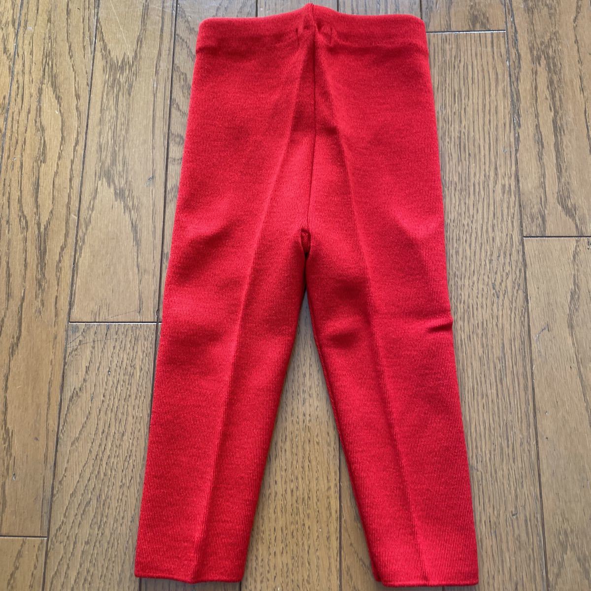 最終処分価格　 即決　新品　ミキハウス　日本製ウール混スパッツ　90 赤　長ズボン_画像9