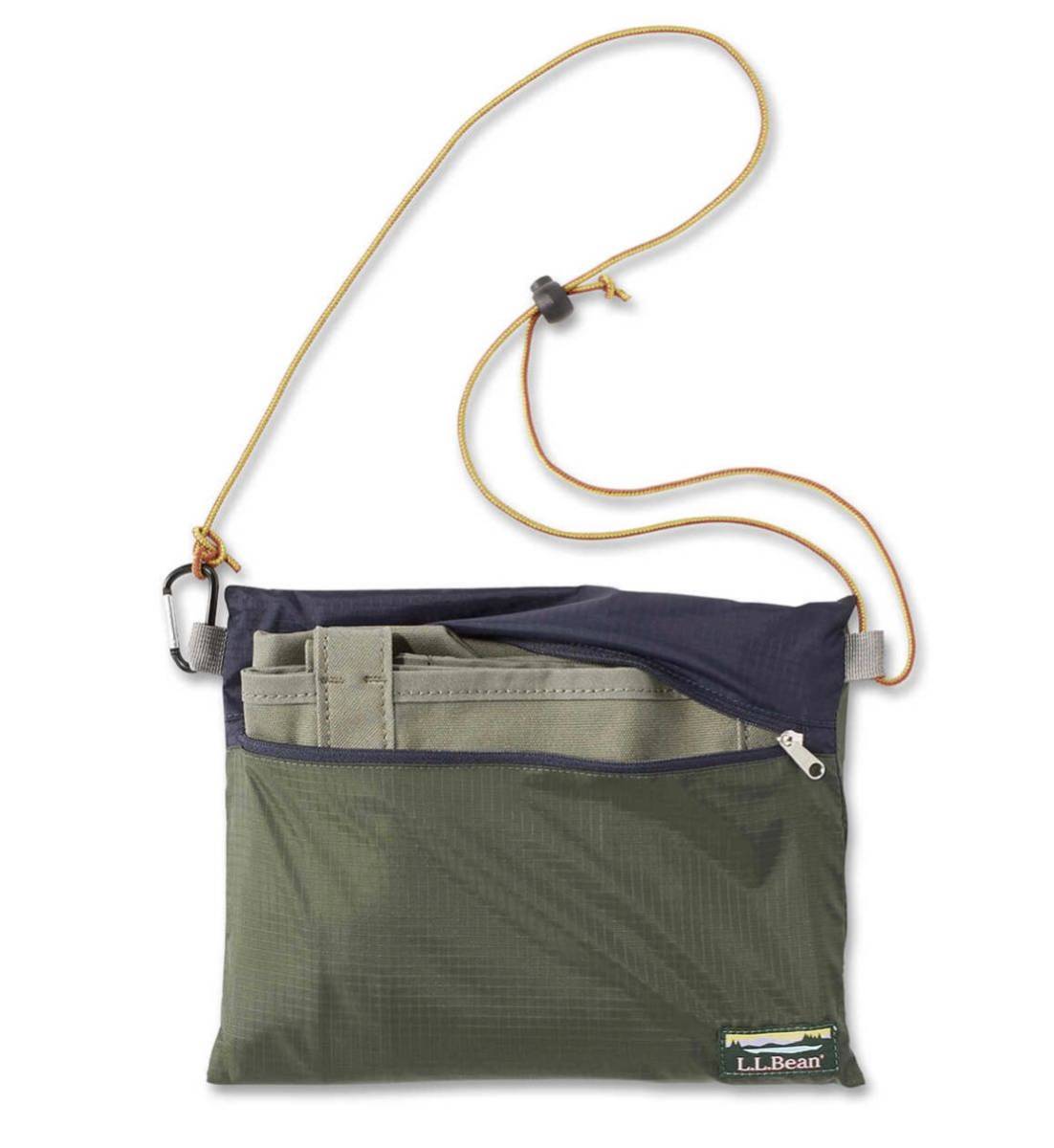 新品 L.L.Bean エルエルビーン グローサリー・トート・ウィズ・ポーチ　サコッシュ付き Dusty Olive カーキ×ネイビー