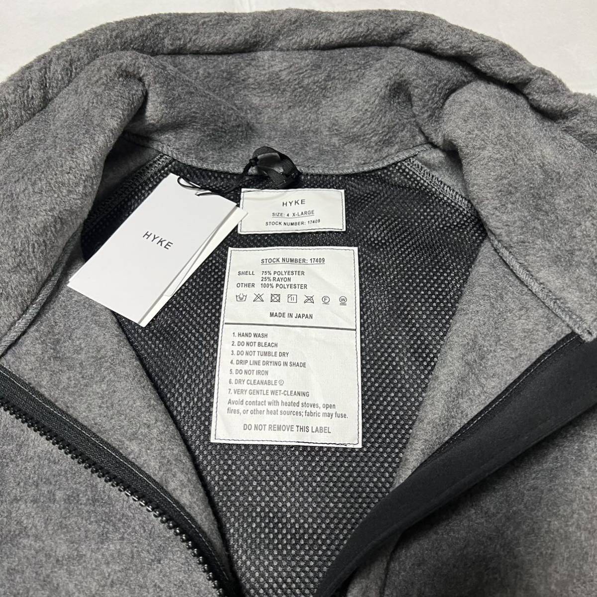 新品 HYKE ハイク FLEECE JACKET フリース ジャケット 2023AW 新品 HYKE ハイク FLEECE JACKET フリース ジャケット 2023AW