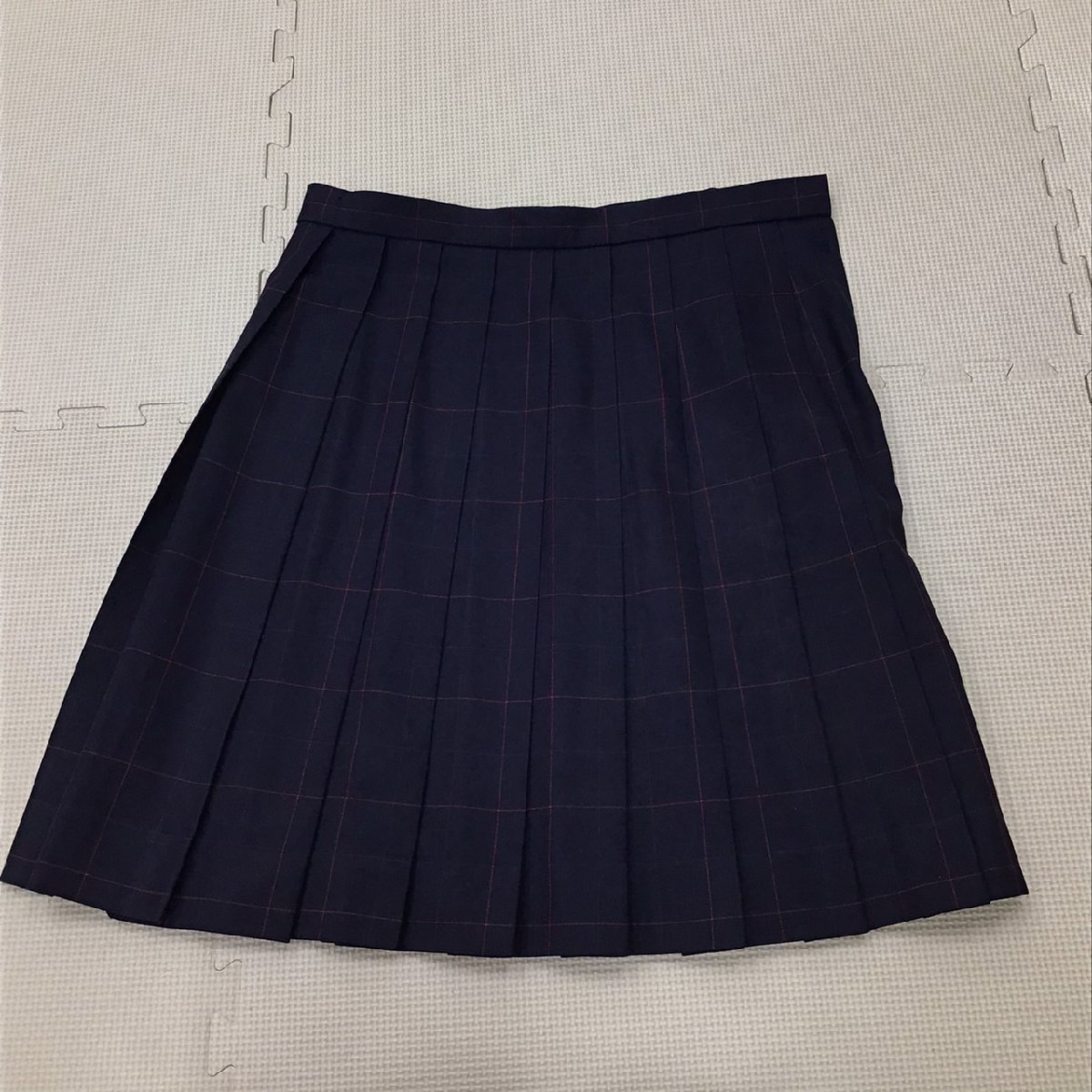 O414/(中古)広島県 廿日市高校 女子制服4点 /165A/L/W66/ブレザー/セーター/ブラウス/スカート/紺/チェック柄/冬用/冬服/女子学生/学生服_画像7